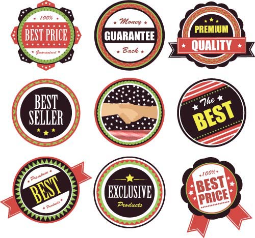 Premium quality with sale labels and badge vector 06