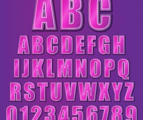 Purple alphabet letter with numbers vector