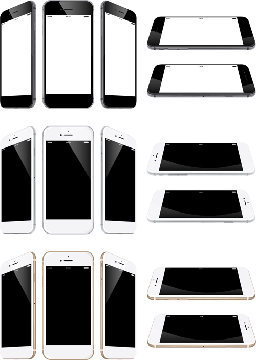 Realistic phone template vector 01