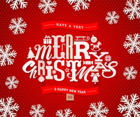 Red christmas background with white snowflake vector