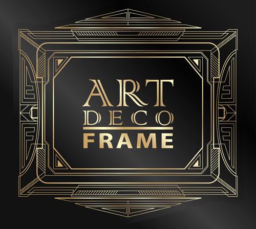 Retro styles art deco frames vector material 01