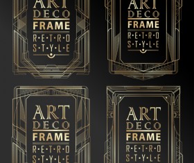 Retro styles art deco frames vector material 02