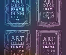 Retro styles art deco frames vector material 03
