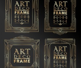 Retro styles art deco frames vector material 04