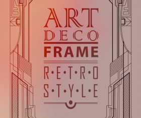 Retro styles art deco frames vector material 05