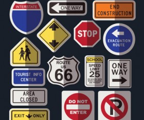 Road traffic signs vector material