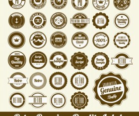 Round Premium Quality labels vintage vector