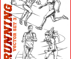 Running hand drawn vector material