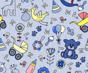 Seamless pattern baby cute vectors 01