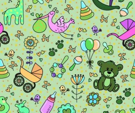 Seamless pattern baby cute vectors 02