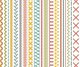Sewing colored border seamless vector 02