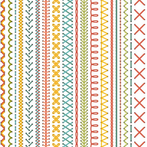 Sewing colored border seamless vector 02