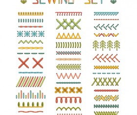 Sewing colored border seamless vector 03