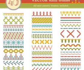Sewing colored border seamless vector 04
