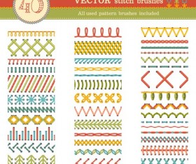 Sewing colored border seamless vector 03 free download