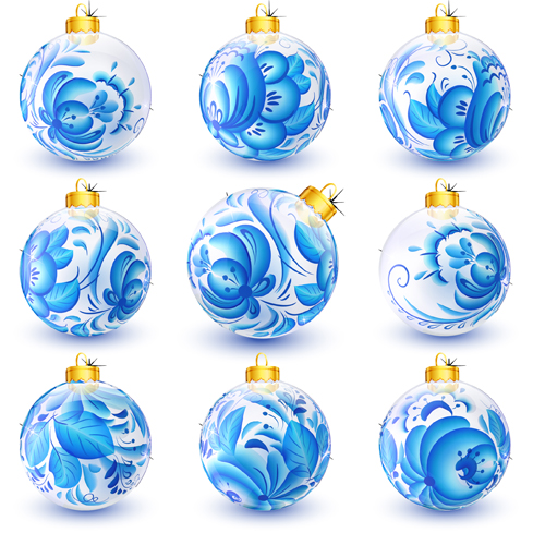 Shining christmas balls design 01