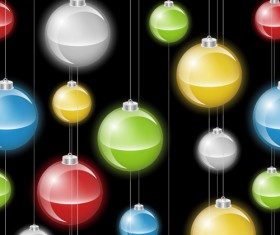 Shining christmas balls saemless pattern vector 02