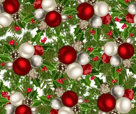 Shining christmas balls saemless pattern vector 03