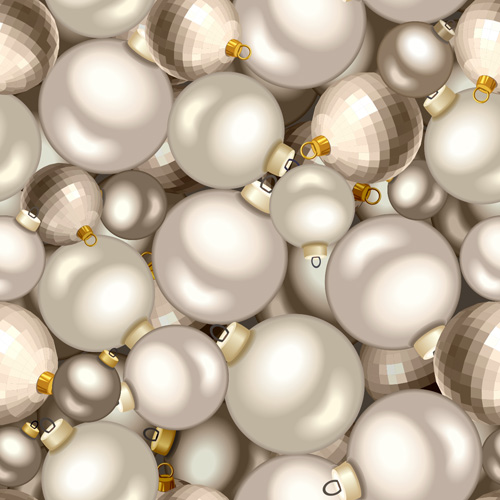 Shining christmas balls saemless pattern vector 09