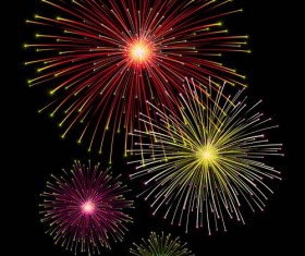 Shining holiday fireworks beautiful vector 01