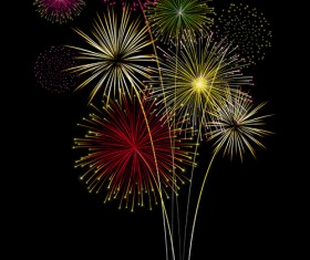 Shining holiday fireworks beautiful vector 02