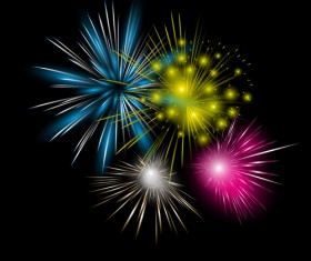 Shining holiday fireworks beautiful vector 03