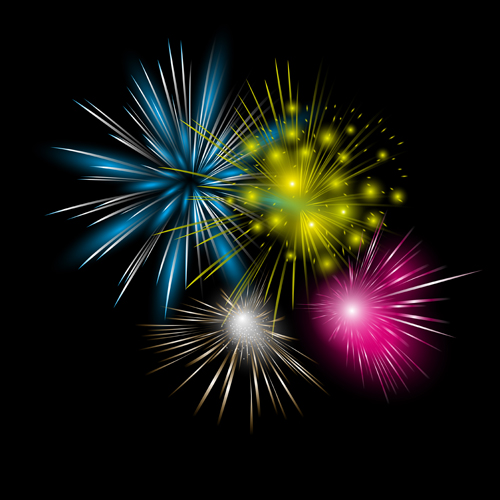 Shining holiday fireworks beautiful vector 03