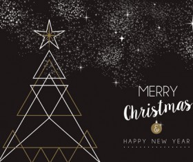 Shining stars with christmas dark background vector