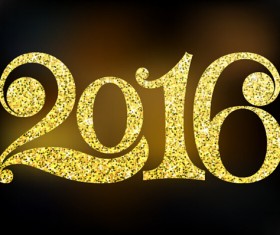 2016 Happy new year black text vector free download