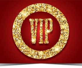 Shiny gold Vip card vector material