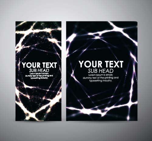 Shiny light with brochure cover template vecor 01