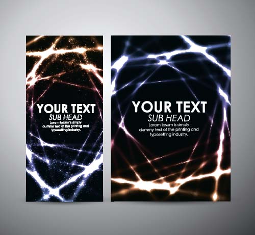 Shiny light with brochure cover template vecor 03