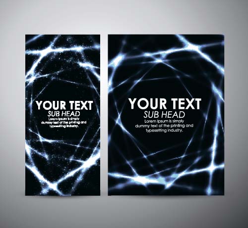 Shiny light with brochure cover template vecor 04