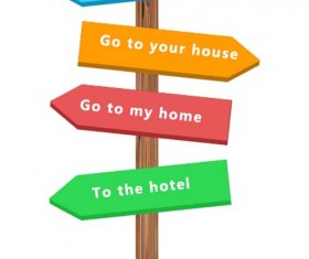 Signpost wooden board psd material