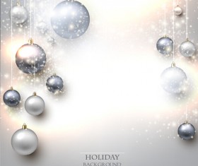 Silver christmas ball decor background vector graphic free download