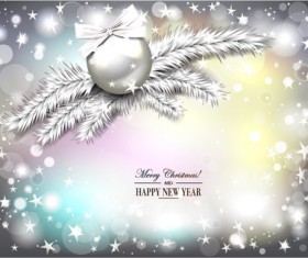 Silver christmas decor with stars background vector