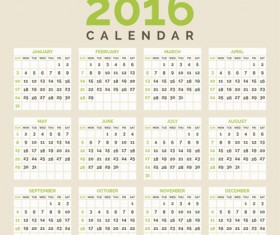 Simple 2016 Calendar design vectors