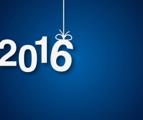 Simple 2016 new year inscription design vector 01
