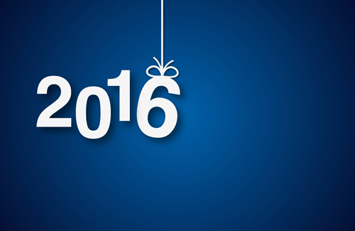 Simple 2016 new year inscription design vector 01