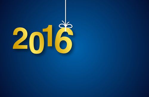 Simple 2016 new year inscription design vector 03