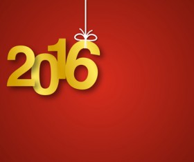 Simple 2016 new year inscription design vector 04