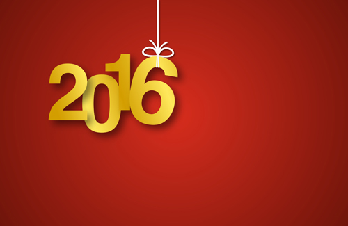 Simple 2016 new year inscription design vector 04