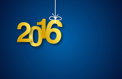 Simple 2016 new year inscription design vector 05