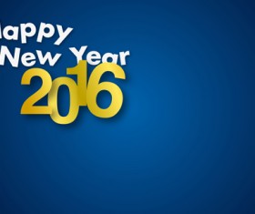 Simple 2016 new year inscription design vector 06