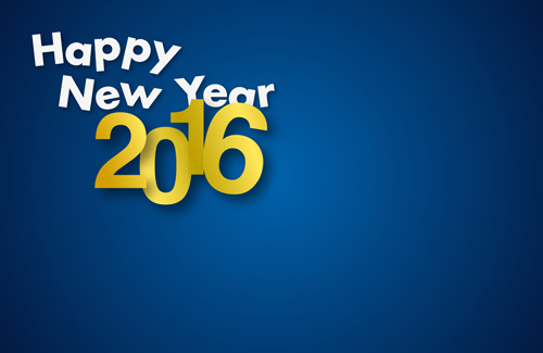 Simple 2016 new year inscription design vector 06