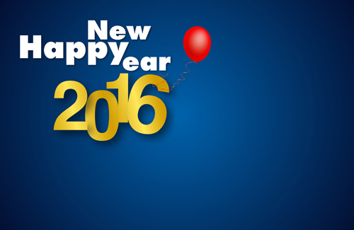 Simple 2016 new year inscription design vector 08