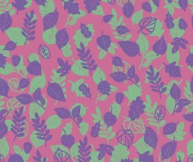 Simple leaves pattern seamless vector 01