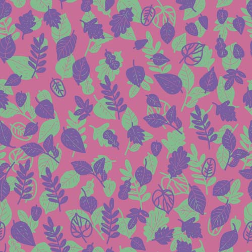 Simple leaves pattern seamless vector 01