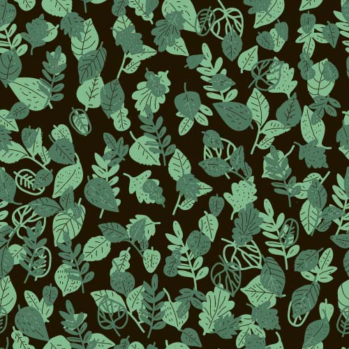 Simple leaves pattern seamless vector 02