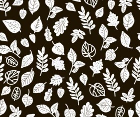 Simple leaves pattern seamless vector 05